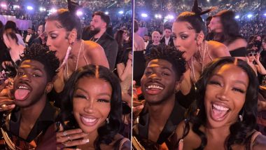 GRAMMYs 2022: Lil Nas X, Doja Cat and SZA Pose for Goofy Pictures From the Sitting Area at the Award Function (View Pics)