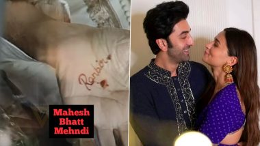 Alia Bhatt and Ranbir Kapoor Wedding: Mahesh Bhatt Gets His Son-in-Law’s Name Written on His Hand With Mehendi (Watch Video)