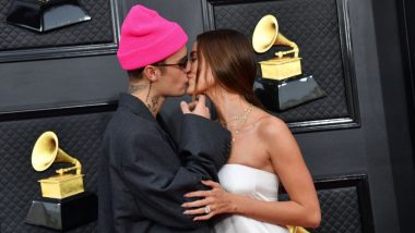 GRAMMYs 2022: Justin Bieber And Hailey Bieber Share A Steamy Kiss On The Red Carpet, Pics Go Viral