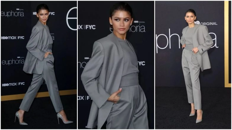 Zendaya Keeps it Chic and Bawsy in Her Monochrome Pantsuit Look - View Pics