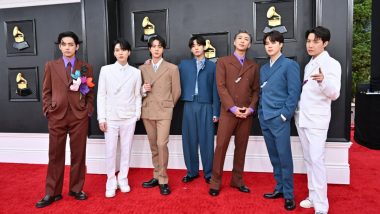 GRAMMYs 2022: BTS Members Jin, Suga, J-Hope, RM, Jungkook, V and Jimin Look Smooth as Butter on the Red Carpet (View Pics)