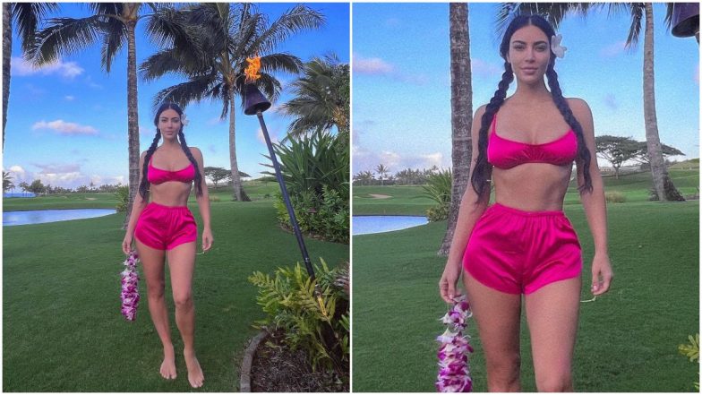 Naked Kim Kardashian At Beach - Summer Fashion Done Right! Kim Kardashian Looks Pretty in Her Pink Hot  Pants and Bralette | ðŸ‘— LatestLY