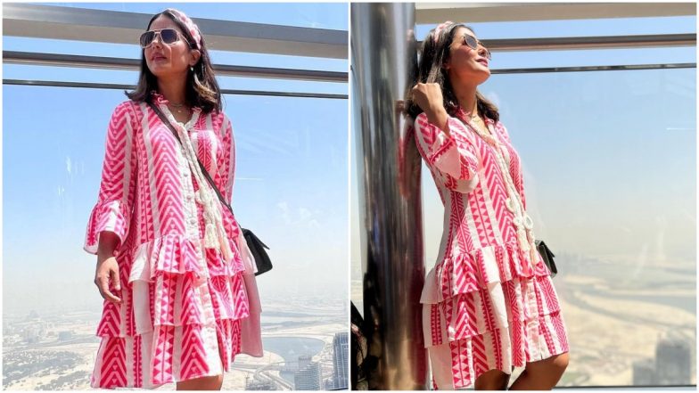 Hina Khan's Summer Fashion is On Point; Actress Picks a Stunning Red & White Dress During Her Vacay