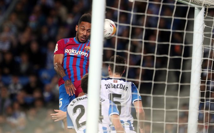 Real Sociedad 0-1 Barcelona, La Liga 2021-22: Pierre-Emerick Aubameyang Hands Barca Easy Win (Watch Goal Video Highlights)