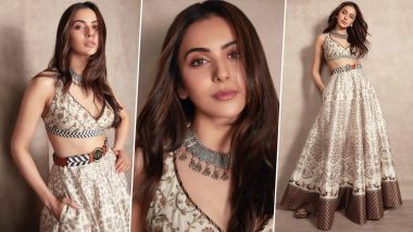 Rakul Preet Singh Steals Everyone’s Hearts in a Bronze Embroided Lehenga and Oxidised Silver Jewellery (View Pics)