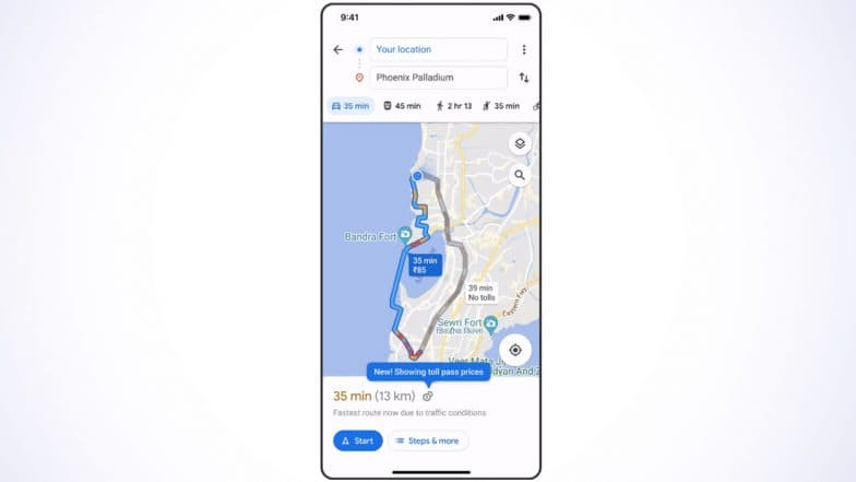 Google Maps Toll Price