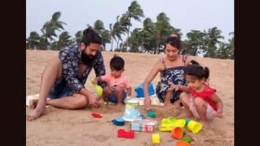 KGF Chapter 2 Star Yash Enjoys Family Outing With Wife Radhika Pandit, Daughter Arya and Son Yathrav