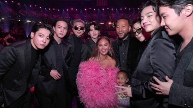 Chrissy Teigen, John Legend And Their Daughter Luna Are All Smiles As They Pose With K-Pop Band BTS At The 2022 Grammy Awards (View Pic)