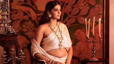 Sonam Kapoor Looks Royal in an Ivory-Toned Draped Skirt Saree As She Attends Ace Fashion Designer Abu Jani’s Birthday! (View Pics)