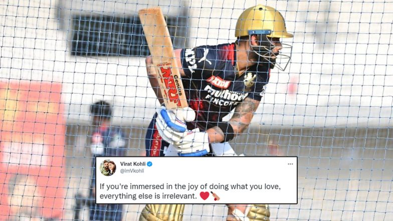 Virat Kohli Hits the Nets To Train Ahead of DC vs RCB IPL 2022 Clash, Shares Important Message for Fans (See Post)