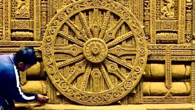 World Heritage Day 2022: Sudarsan Pattnaik Shares 13th-Century Konark Sun Temple Sand Art to Commemorate The Day (View Pic)
