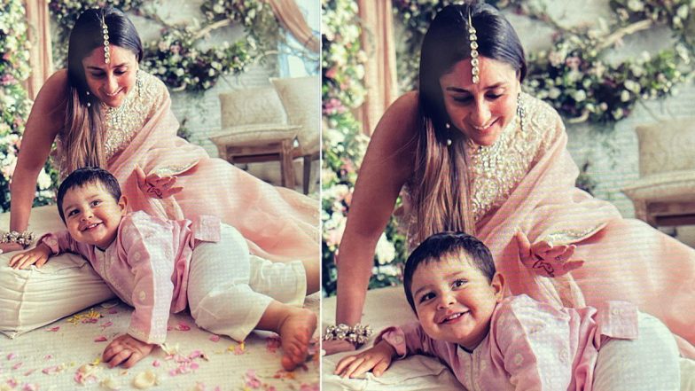 Kareena Kapoor Khan And Her Beta Jeh Twin In Pink At Ranbir Kapoor-Alia Bhatt’s Wedding! (View Pic)