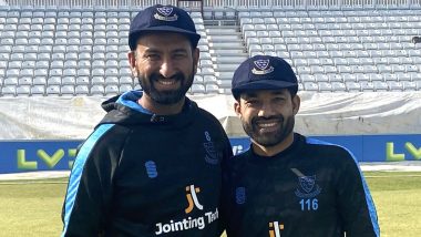 India-Pakistan Friendship! ICC Tweets Cheteshwar Pujara and Mohammad Rizwan's Photo As Duo Make Debut for Sussex