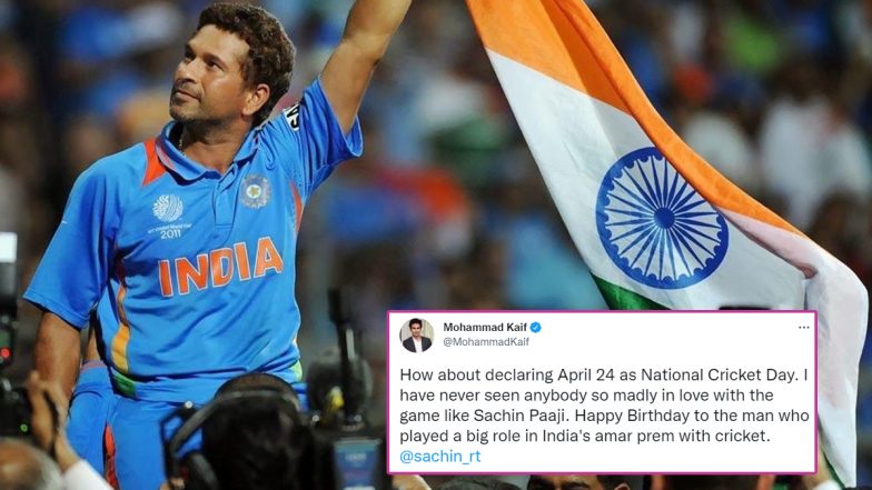 Sachin Tendulkar Birthday: Mohammad Kaif Proposes April 24 To Be Named ‘National Cricket Day’ To Honour the Legend As He Turned 49