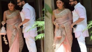 Entertainment News | Kareena Kapoor, Saif Ali Khan Twin in Pink at Ranbir, Alia's Wedding Ceremony