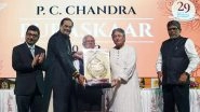 Business News | P.C. Chandra Group Felicitates Ustad Amjad Ali Khan at the 29th P.C. Chandra Puraskaar, 2022