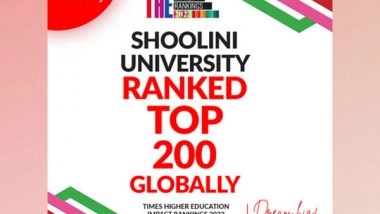 Business News | Shoolini Among Top 200 Global Universities in THE World