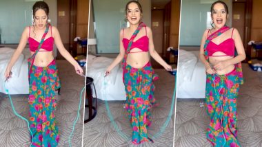 Urfi Javed Does Rope-Skipping in Saree and Heels and It Will Leave You Impressed (Watch Video)