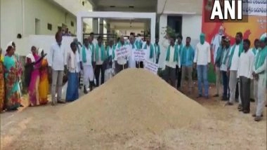 India News | Telangana: Farmers Dump Paddy Outside BJP MP's Residence