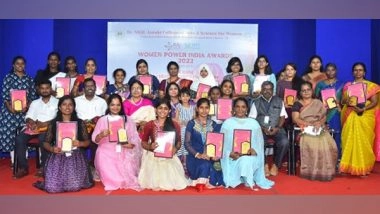 Business News | WE RAISE and Raj Square Charity Foundation Along with Dr MGR Janaki College Gives Away Women Power India Awards 2022