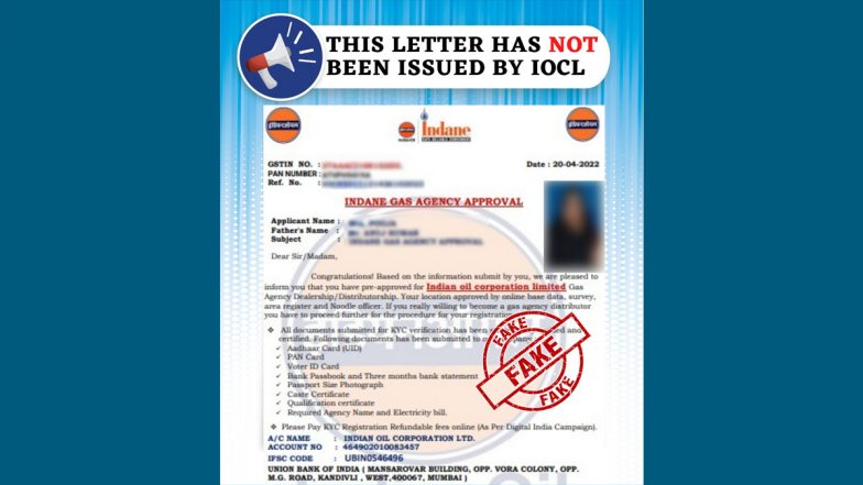 IOCL Issued Confirmation Letter Approving Application for Indane Gas Agency Dealership? PIB Fact Check Reveals Truth