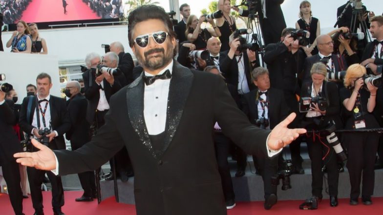 Cannes 2022: R Madhavan Looks Handsome in Manish Malhotra’s Classic Black Suit on the Red Carpet of 75th Film Festival (View Pic)