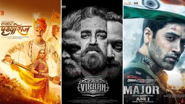 Theatrical Releases Of The Week: Akshay Kumar's Samrat Prithviraj, Kamal Haasan's Vikram, Adivi Sesh's Major & More