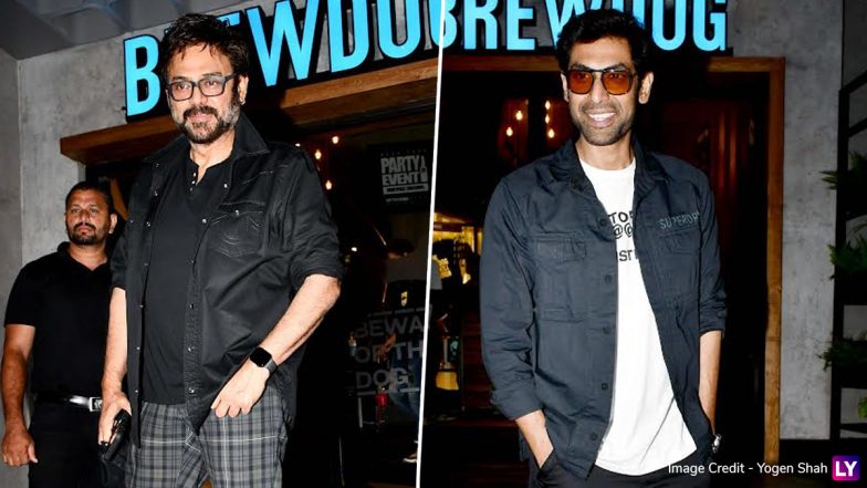 Rana Daggubati and His Uncle Venkatesh Daggubati Spotted Outside a Restaurant in Mumbai