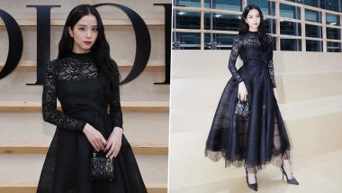 BLACKPINK’s Jisoo Looks Regal in Dior’s Black Lace Dress As She Attends Fashion Show (View Pics)