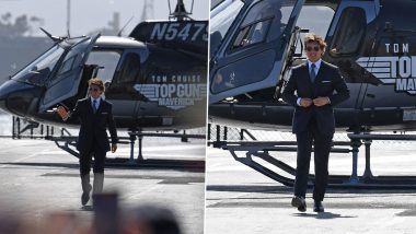 Tom Cruise Makes Grand Entry in Helicopter at World Premiere of Top Gun: Maverick (Watch Video)