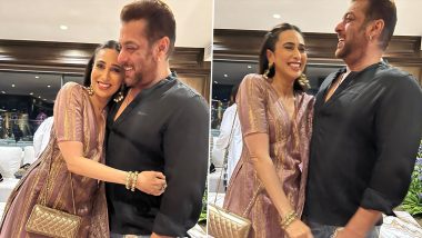 Karisma Kapoor And Salman Khan Cannot Contain Their Happiness As They Pose Together For A Picture At Arpita Khan–Aayush Sharma’s Eid Bash (View Photos)