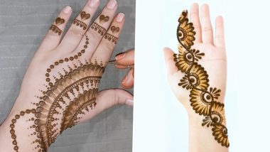 Last-Minute Mehndi Designs For Eid al-Fitr 2022: Easy Floral Mehndi Designs, Quick Cotton Bud Mehndi Designs For Eid Celebrations (Watch Videos)