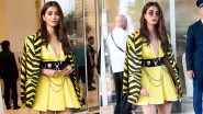 Cannes 2022: Pooja Hedge Makes a Striking Appearance in a Chic Roberto Cavalli Black-Yellow Outfit (View Pics)