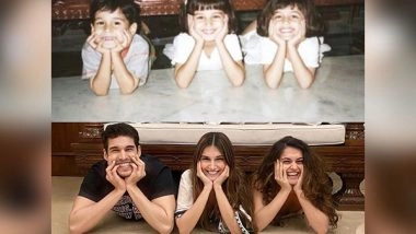 Entertainment News | Tara Sutaria Recreates Her Childhood Picture with Sister Pia and Friend Mishal After 20 Years