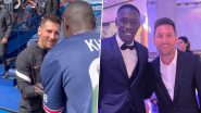 Lionel Messi Meets TikToker Khaby Lame During PSG's Tour in Qatar (Watch Video)