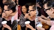 Laal Singh Chaddha: Aamir Khan Enjoys Panipuri at the Trailer Preview of His Film in Mumbai (Watch Video)