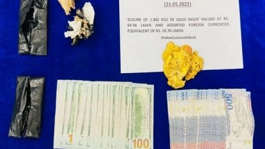 India News | Chennai Air Customs Seizes 2.9 Kg Gold, Assorted Foreign Currency