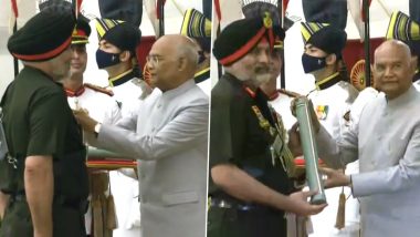 Lt General KJS Dhillon Receives Param Vishisht Seva Medal From President Ram Nath Kovind; Watch Video