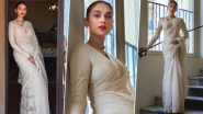 Cannes 2022: Aditi Rao Hydari Makes Her Film Festival Debut in a Sabyasachi White Saree (View Pics)