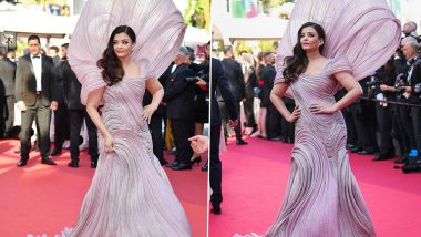 Cannes 2022: Aishwarya Rai Bachchan Is a Sight to Behold as She Walks the Red Carpet in a Magnificent Gaurav Gupta Gown (View Pics)