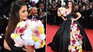 Cannes 2022: Aishwarya Rai Bachchan Pulls Off an Extravagant Flowery Gown With Utmost Grace on the Red Carpet (View Pics)