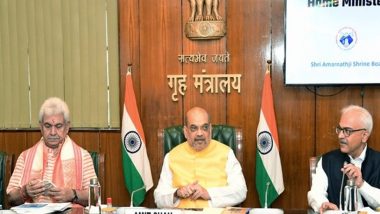 Amit Shah to Hold Meeting with LG Manoj Sinha and Other Top Officials On Security in Jammu and Kashmir Today