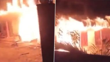 Sri Lanka Crisis: Ancestral Home of Rajapaksas in Hambantota Set on Fire by Anti-Government Protestors (Watch Video)