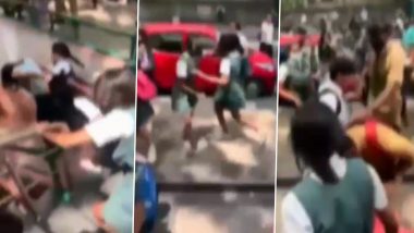 Karnataka: Bengaluru School Girl Students Indulge in Street Fight Over Boyfriend, Video Goes Viral