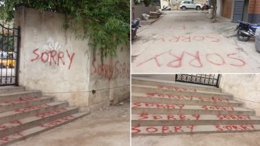 Karnataka: 'Sorry' Painted in Red, Bold Letters all Over Bengaluru School's Walls, Nearby Streets