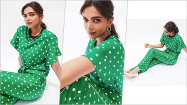 Cannes 2022: Deepika Padukone Reveals Her Retro Side in Green Polka-dotted Jumpsuit (View Pics & Video)