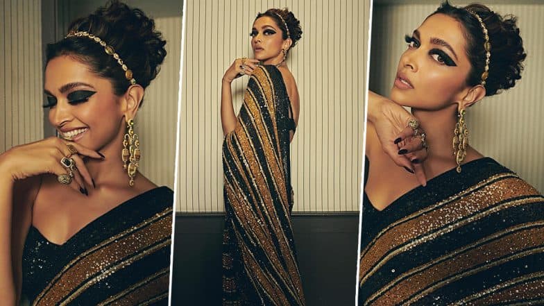 Cannes 2022: Deepika Padukone Exudes Elegance as She Stuns in a Sabyasachi Saree on the Red Carpet (View Pics)