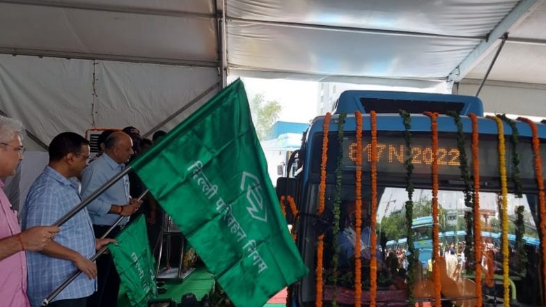 Delhi CM Arvind Kejriwal Flags Off 150 Electric Buses at IP Extention Bus Depot