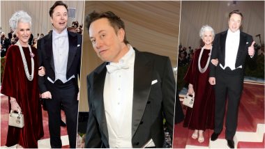 Elon Musk Walks Met Gala 2022 Red Carpet With Supermodel Mother Maye Musk, Tesla CEO’s First Public Appearance Post Twitter Takeover Gets Everyone Talking (View Pics)