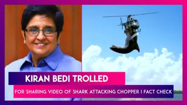 Kiran Bedi Trolled For Sharing A Video Of A 5-Headed Shark Attacking A Chopper With False Claim I Fact Check